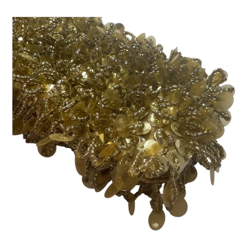 BCBG MAXAZRIA GOLD SEQUIN CLUCTCH W SATIN LINING Dazzling Gold Evening Clutch - Picture 7 of 13